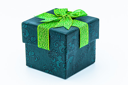 礼品盒绿色庆典展示庆祝生日丝带念日盒子惊喜图片
