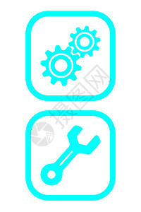 图标引擎工程齿轮白色技术维修管道插图蓝色紧缩图片