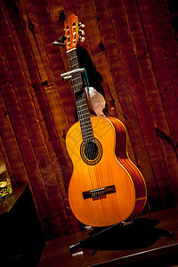 西班牙语吉他艺术棕色声学旋律乐器文化细绳古董民间木头图片