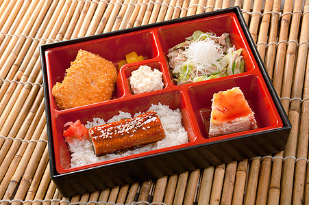 日本本托午餐旅行餐厅鳗鱼寿司美食蔬菜烹饪盘子牛肉宏观图片