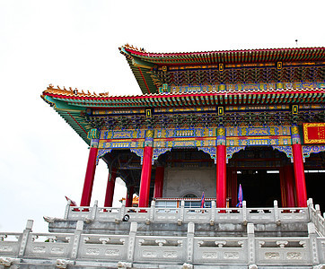 在中国寺庙 泰国非塔胡里城的漂亮建筑建筑学蓝色文化城市王朝旅行宗教帝国场景地标图片