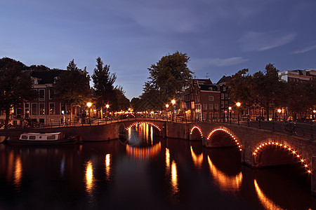 晚上在荷兰阿姆斯特丹建筑学首都运输城市建筑历史房子特丹图片