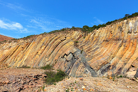 香港地理公园 六边形柱岩石壁画石头火山植物地标太阳功夫公园巨石图片