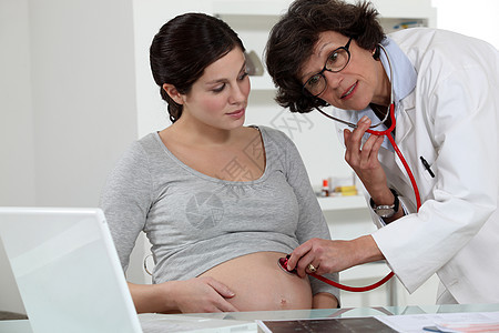 检查孕妇腹部的医生孩子生活妇科怀孕女性分娩工作诊断母亲母性图片