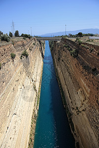 Corinthos 运河水道渠道船运溪流航行海洋航道过境运输导航水路图片