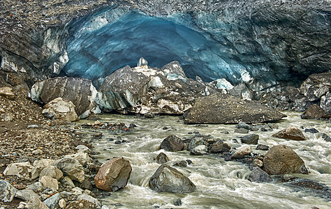 Kverkfjol的冰川冰洞峡谷高山场景蓝色远足冰山鸿沟季节冻结高地图片