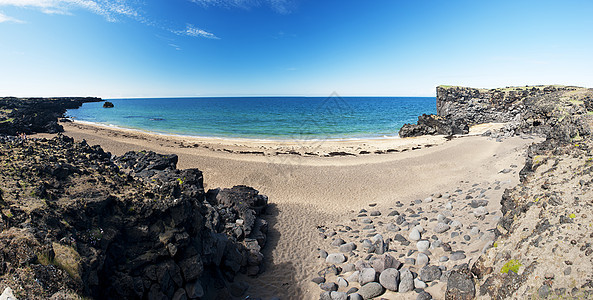 海滩岩石金子全景支撑海洋半岛海角海岸海景作用图片