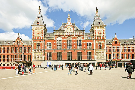 后中世纪在阿姆斯特丹的奈瑟拉建造中央车站图片