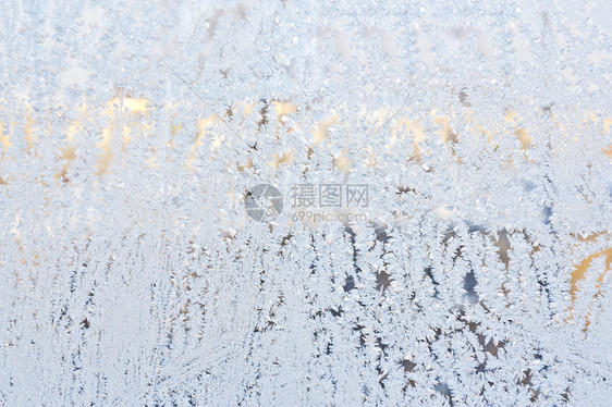 雪雪模式玻璃太阳水晶窗饰窗户黄色白色雾凇宏观季节图片