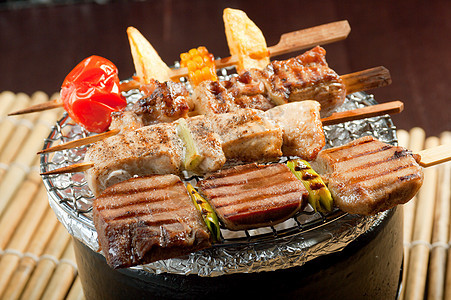 日本白菜肉食物美食宏观棕色猪肉盘子午餐红色图片