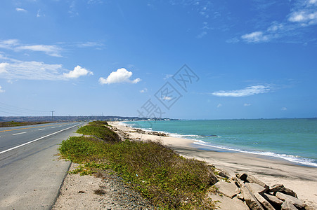 厄瓜多尔的萨利纳盐碱波浪游客海岸假期冲浪旅行半岛旅游海滩图片