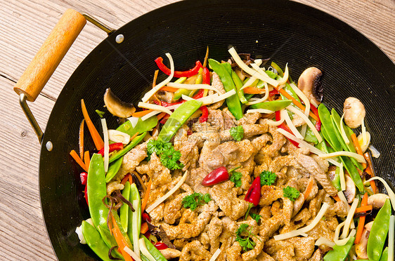 烤煎锅橙子饮食餐厅蔬菜盘子牛扒猪肉辣椒大豆美食图片