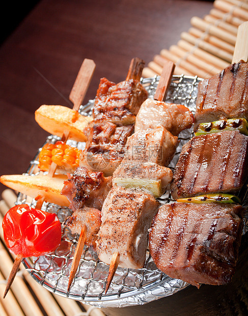 日本白菜肉棕色盘子美食宏观午餐食物猪肉红色图片
