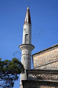 宫内和清真寺尖塔宗教白色旅行建筑纪念碑历史蓝色天空文化图片