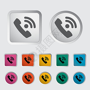 办公室电话图标金属黑色会议商业艺术固定电话按钮插图网络技术背景图片