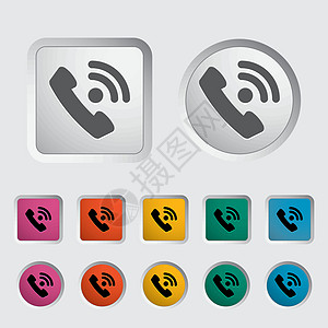 办公室电话图标固定电话白色商业会议标识插图网络按钮金属黑色图片
