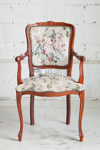 旧手扶椅长椅古董木头装饰奢华优雅雕刻座位椅子装潢图片