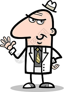 从事西装业的商务人士卡通插图经济男性商务老板金融漫画绘画商业人士微笑图片