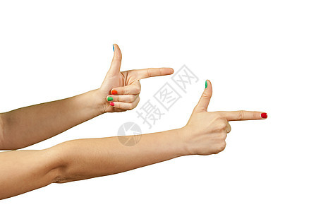 美丽的女人手和修指甲的美人手女孩指甲拇指手势帮助女士棕榈美甲手臂手指图片