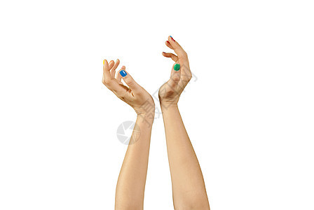 美丽的女人手和修指甲的美人手化妆品棕榈手臂指甲拇指手腕皮肤帮助女孩女性图片