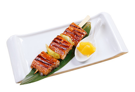 日式日本单菜海产食品盘子海鲜餐厅食物美食竹子烧烤沙爹白色鳗鱼图片