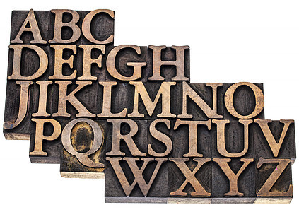 木型的字母摘要印版白色凸版木头古董粮食图片