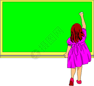 黑板上的女孩成人衬衫公式学生女士大学科学女性课堂班级图片
