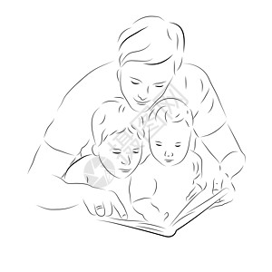 父子和子孙 诵读天经;图片