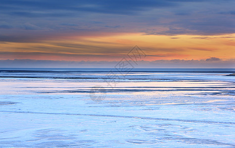 冰岛冷冻海岸蓝色海滩火山环境荒野日落天空风景假期海洋图片