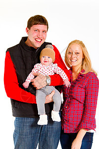 新生儿婴儿和家庭妈妈新生父母女儿女孩夫妻爸爸白色母亲团体图片