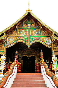 清莱省Th的佛教寺庙精神教会宗教文化传统楼梯艺术建筑佛教徒图片