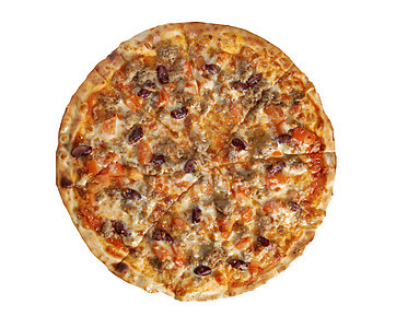 Neapolitan比萨餐厅圆圈圆形牛肉午餐碎肉小吃食物育肥脆皮图片