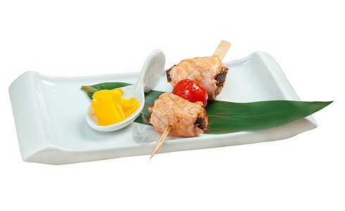 日本白菜鲑鱼餐厅竹子白色烹饪烧烤推介会美食盘子食物图片