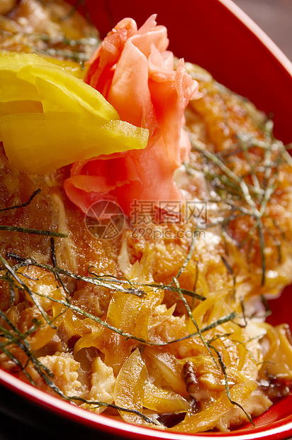泰里亚基鸡米红色午餐盘子食物洋葱红烧蔬菜油炸炙烤美食图片