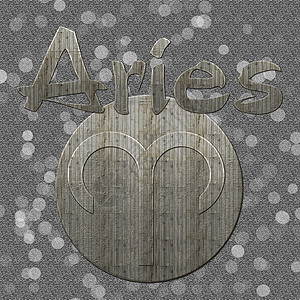 有灰色背景和布凯的Aries 符号图片