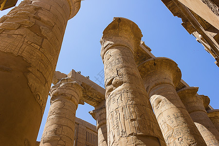 埃及卡纳克寺庙古老废墟国王柱子人面艺术大厅古董文明发掘文字狮身图片
