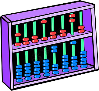 算盘数学幼儿园学生框架会计彩虹珠子计算教育紫色图片