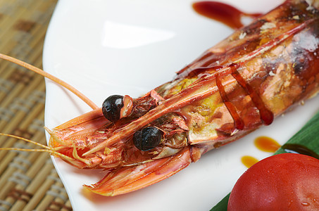 皇家虎虾美食海鲜烹饪平方盘子食物小吃老虎餐厅沙拉图片