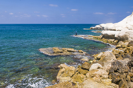 地中海海海岸线假期石头旅游岩石风景海洋海景全景支撑图片