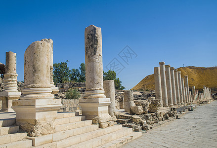 贝特希恩吸引力旅游圣经景点废墟建筑学古董考古历史性石头图片