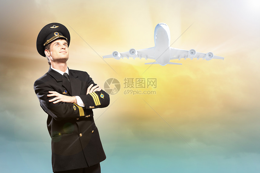 男性飞行员形象职业航天旅行航空飞机场男人商业客机空气队长高清图片下载-正版图片321554246-摄图网