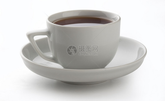 一杯茶飞碟茶匙杯子勺子金属白色图片