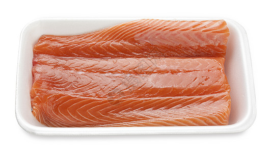 鲑鱼鱼片塑料食物生产红色空白海鲜托盘图片