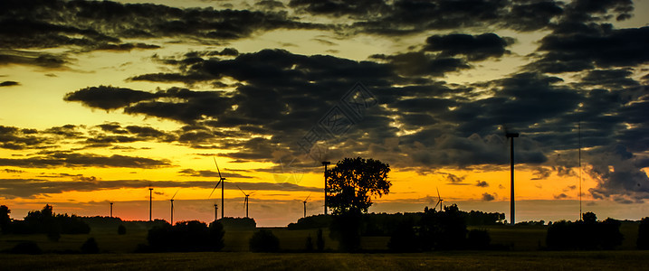 风风农场涡轮机气候环境日落螺旋桨技术场地旋转刀刃涡轮图片