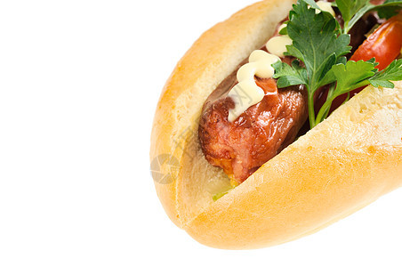 好吃又美味的热狗野餐脂肪猪肉小吃烧烤炙烤包子午餐食物沙拉图片