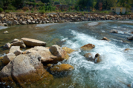 山河季节火鸡生态公园溪流旅行岩石瀑布石头远足图片