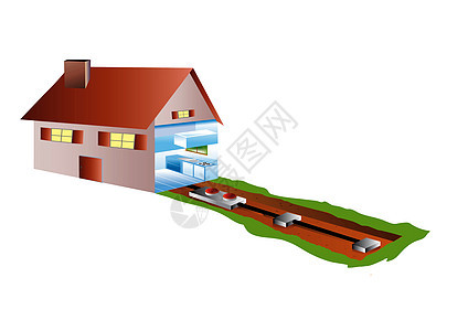 环境的生境和生态系统环 包括建筑绘画排水房地产下水道冷气机地下室浴室生态中介图片