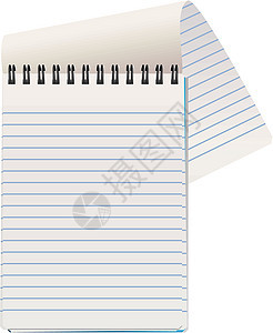 矢量注纸白色戒指团体曲线金属笔记本叶子穿孔笔记学校图片