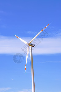 风涡轮素力量农场小麦地平线发电机刀刃天空蓝色阳光旋转图片