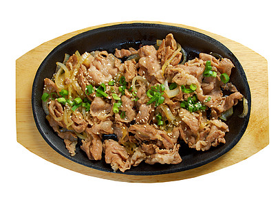 中华菜菜 加蔬菜的猪肉午餐香料味小吃美食营养异国情调餐厅桌子红色图片